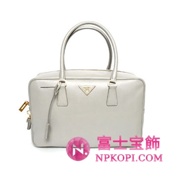 プラダ（PRADA）SAFFIANO LUX　レディースハンドバッグ　ライトグレー　BL094F-NZV-D32 